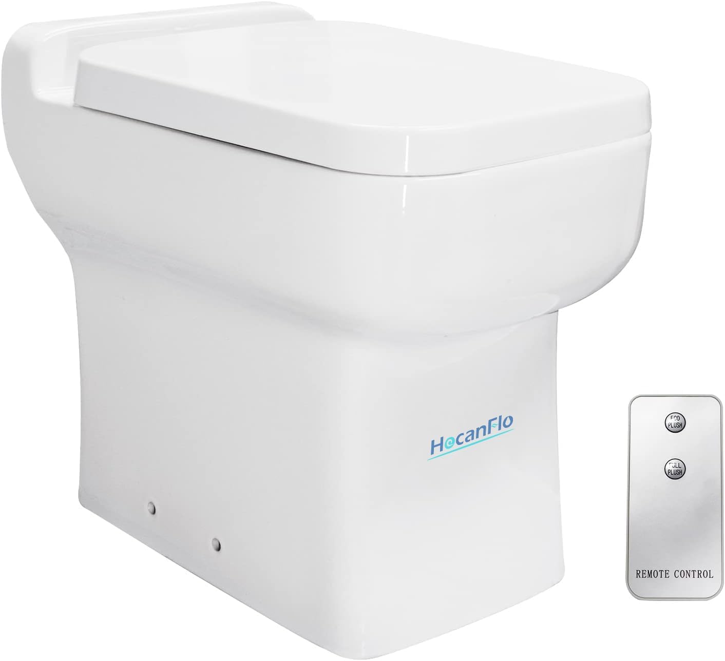 One-Piece Macerating Toilet for Small Space, 600watt Macerator Pump Built-in for Basement Toilet System