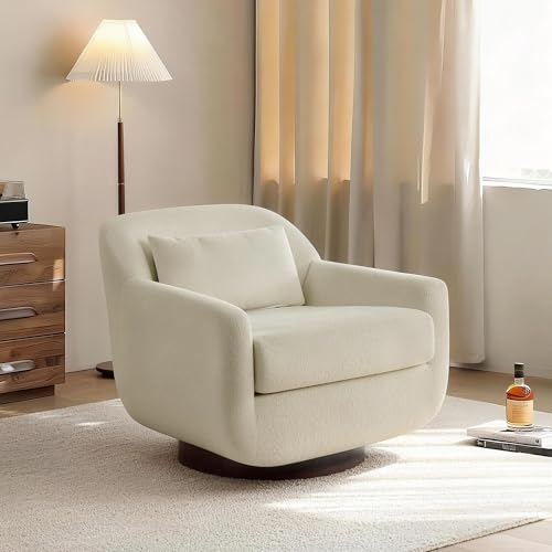Sillón Barrel Giratorio Chenille Beige miniatura 3