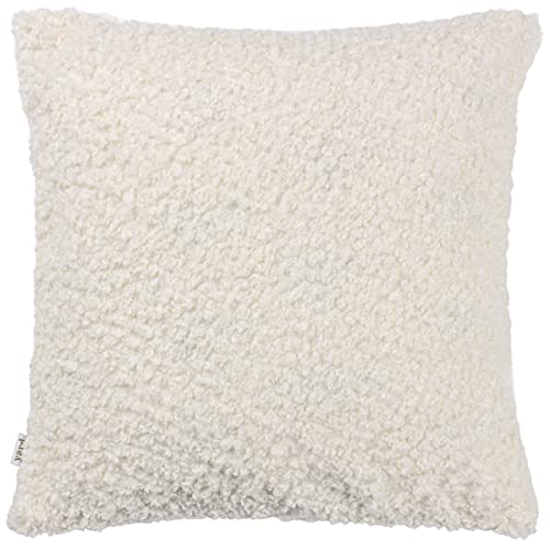 furn. Yard Cabu Polyester Filled Cushion – Scandi Minimalist Chunky Boucle Textured Decorative Pillow (Ecru - 45x45cm)
