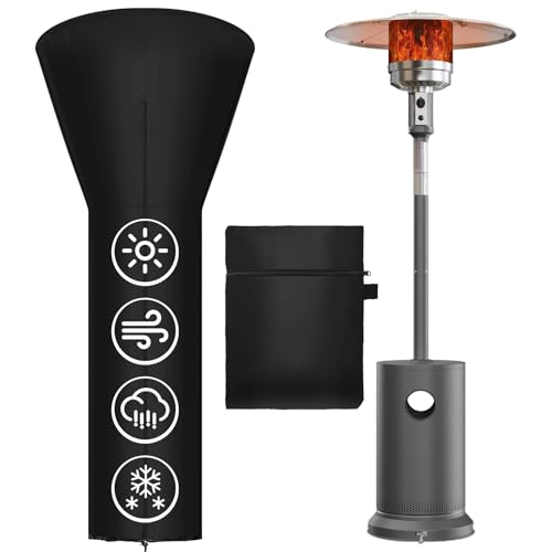 Outdoor Patio Heater Covers with Zipper and Storage Bag, UV-Proof/Waterproof Coating,Dust proof,Wind-Resistant,Sunlight-Resistant,Snow-Resistant Propane Heavy Duty Heater Cover (89\" Hx 33\" Dx 19\" B)
