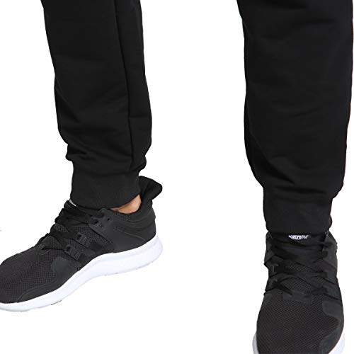 JustSun Tracksuit Bottoms Mens Joggers Slim Fit Jogging Bottoms Gym Running Trousers with Zip Pockets Black S - Image 5