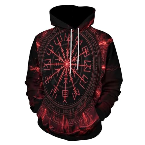 Pull de décontracté symboles mystérieux sweat à capuche design cool viking 3D