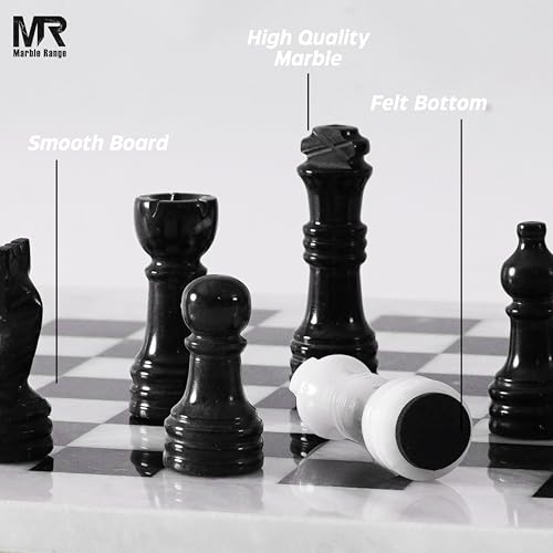 Juego de Ajedrez de Mármol 10" con Caja y Piezas Extras miniatura 5