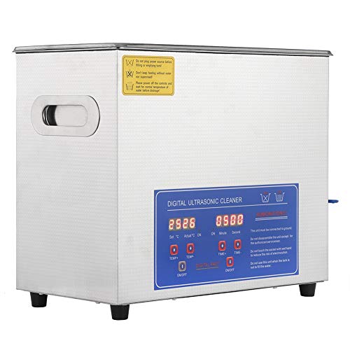 Preisvergleich Produktbild Profi Ultraschallreiniger Schmuck, Armband, Brille, Gebiss, Ultraschallreinigungsgerät mit digitaler Anzeige aus Edelstahl im Metallisch-Silber-Effekt, silber, 6 l