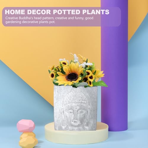 Pot de fleur Bouddha ciment cache-pot succulentes pour decoration maison - 6