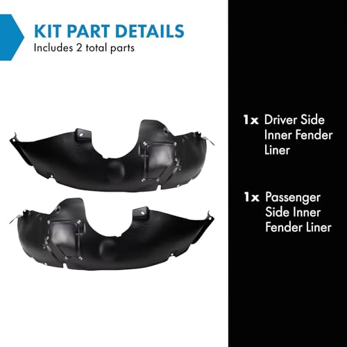 Image of TRQ Inner Fender Liner Set Compatible with 2001-2005 Chrysler PT Cruiser CH1248119 CH1249119