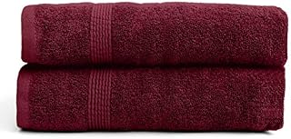 Bath Towels  Set of 2 Bathroom Towels 500 GSM - Premium Egyptian Cotton  Ultra-Absorbent Towels Set  Quick Dry & Super Soft  Suitable for Home, Hotels and Spa  70 x 130cm (Wine, 2 Bath Towels)