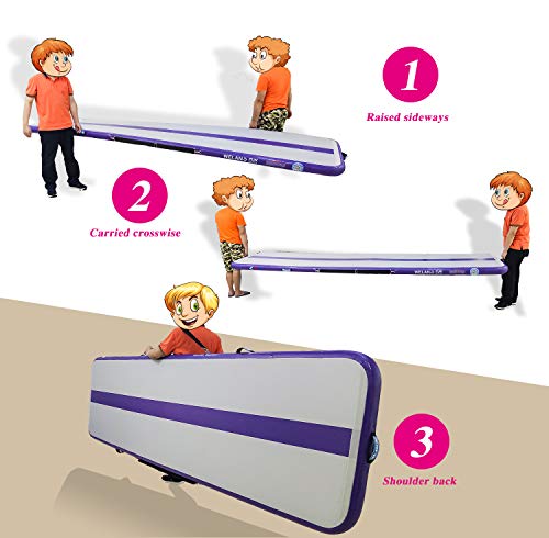 Welandfun Air Mat Tumble Track 10Ft/13Ft/16Ft/20Ft Inflatable Gymnastics Tumbling Mat 4/6/8 Inchs Thickness Mats For Home Use/Gym/Yoga/Training/Cheerleading/Outdoor/Beach/Park Wih Electric Air Pump #TOP5