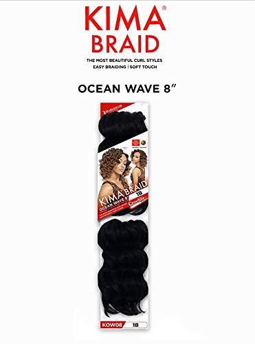 Harlem 125 Kima Braid Ocean Wave 8" 2 pieces per pack 3-PACK (8", T1B/27)