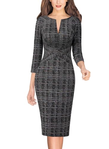 Image of VFSHOW Womens Work Business Office Zipper Up Slim Bodycon Sheath Dress
