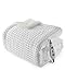 CAROMIO Heated Blanket Throw, Waffle Weave Electric Throw Blanket Fast Heating with LCD Controller, 6 Heat Levels & 4 Hour Auto Shut Off, ETL Certified, Machine Washable, Off White, 50" x 60"