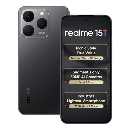 realme 15T 5G Smartphone 8+128GB Suit Titanium,6.67inch Screen, 1...