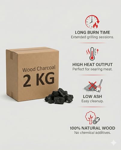 Image of Manshahia Wood Charcoal Pure Coal for Barbecue, tandoor, Angeethi (2KG)