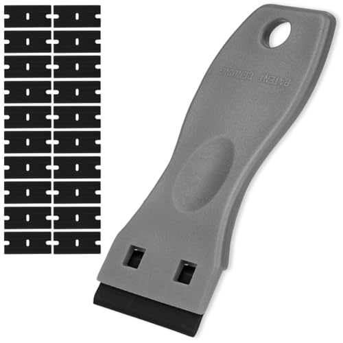 Flintronic Raspador Vitroceramica, 1 Rasqueta Multiusos Profesional con 20 Cuchillas para Ventanas,...