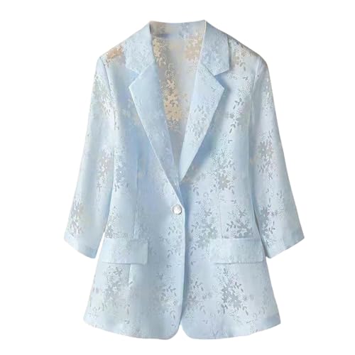 Blazer en organza transparent coupe ajustée veste d'été féminine