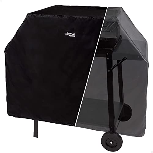 AKTIVE 61555 - Funda Barbacoa Exterior Impermeable, Reforzada y Ajustable, Material 100% poliéster, Medidas 142x60,5x120cm, Protección para Parrillas, Accesorios para barbacoas