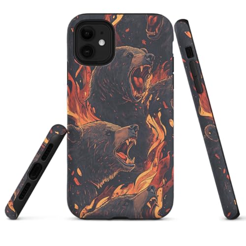 HYPESTYLE Bears Phone Case Compatible with iPhone 16 15 14 13 12 Compatible with Samsung Galaxy S25 S23 FE S22 Plus 2 Layer Heavy Duty Shockproof Full Protection with Mag-Safe