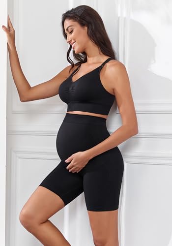 3Pack Sports Maternity Nursing Bra for Breastfeeding Medium-Impact Workout Yoga Bra for Pregnancy Women4