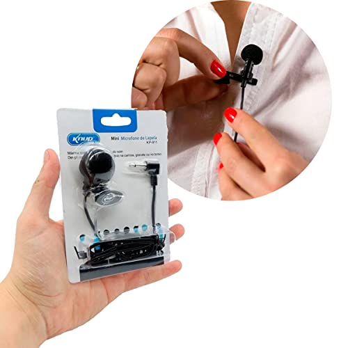 Mini Microfone Condensador de Lapela Profissional Portátil Compacto Universal 3.5mm Plug P2 Clipe De