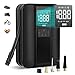 Compresseur d’Air Portatif, 5000mAh Gonfleur Pneus Voiture Pompe à Air électrique Numérique Portable avec écran LCD, USB Rechargeable 150 PSI Gonfleur Pneu Electrique pour Voiture Vélo Moto