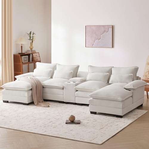 Neylory Modular Sectional Sofa, 123" Chenille Sectional