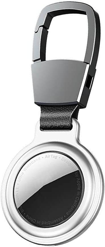 jiml aluminum alloy magneto airtags case keychain holder anti loss airtags cover locator tracker finder case cover for air tags silver