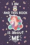 UNICORN JOURNAL I AM 8 AND THIS BOOK IS ABOUT ME: Unicorn Notebook, Birthday Gift For 8 Years Old Girls! Unicorn Rainbow Stars Cover B-day Diary, Best Last Idea For a Happy Birthday