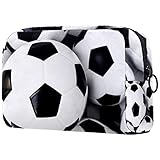 Footballs Print Cosmetic Travel Bag Large Capacity Reusable Makeup Pouch Toiletry Bag For Teen Girls...