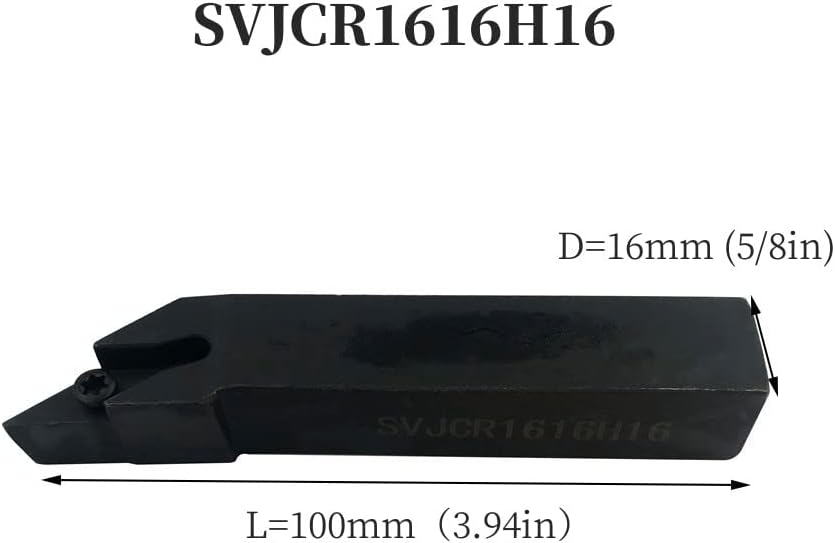 Indexable Carbide Insert - 5/8" Turning Holder Boring bar SVJCR1616H16/S16Q-SVXCR16 Lathe Cutting Tools with VCMT331/160404 Turning Insert Cutter Blade (10pcs VCMT331 Inserts)(5/8” SVJCR1616H16 with 1