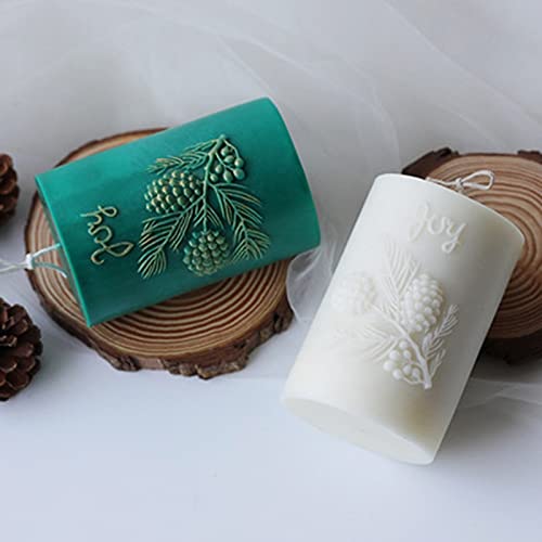 3D Cylinder Pine Cone Candle Mold,Silicone Clay Soap Mould For Making Soy Wax Beeswax Candles Handmade Art Craft #TOP4