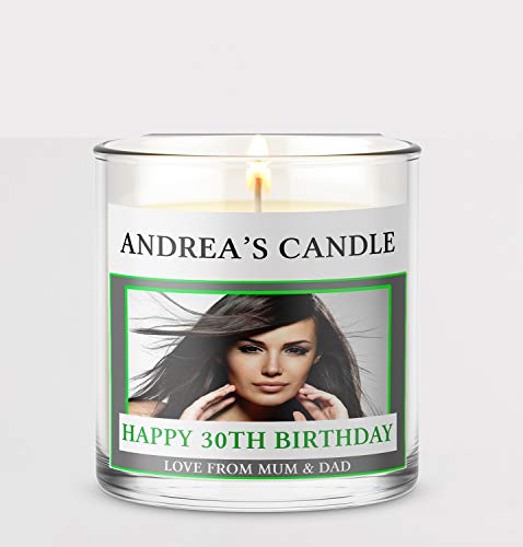 Image of forefrontdesigns Personalised Candle Label – Customised Sticker Option, Photo Candle, Engagement Gift & Personalised Gift for Women