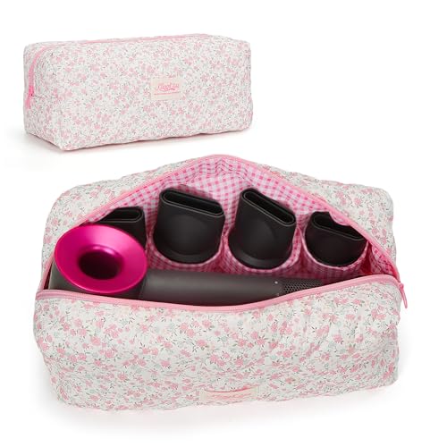 HiTotes Hair Tools Travel Bag Compatible with Dyson Airwrap Cute Floral Travel Case for Shark Flexstyle Hair Tools Organizer