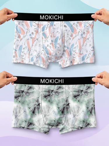 Image of Men's Printed Trunks, Pack of 2 | Abstract Geometric Design | Stretchable Elastic Waistband | Comfortable Regular Fit Underwear
