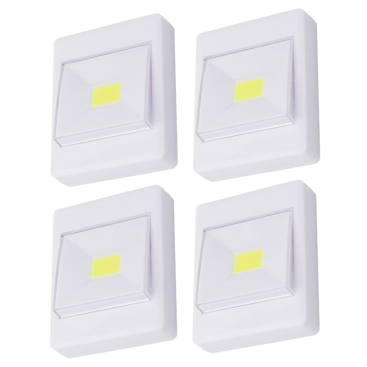 Mikikit 4Pcs Cob LED Wall Light Battery Operated Cabinet Light for Without Glare Easy Installation for Wardrobe and Indoor Use Random Style