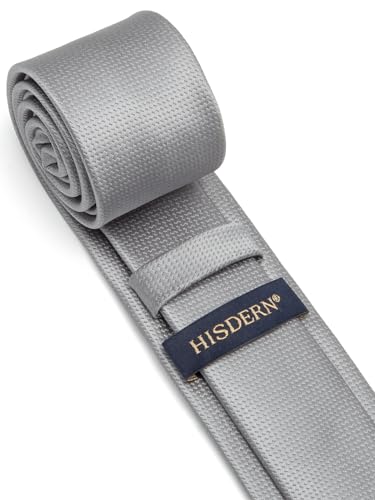 HISDERN Tie Skinny Ties Slim Necktie For Men 6cm Solid Silk Tie Classic Formal Neck Tie for Wedding Party Business - Image 5