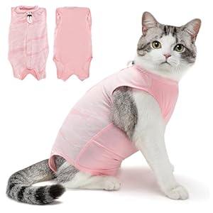 SlowTon Cat Surgery Recovery Suit – Hair Resistant Kitten Onesie for Cats After Surgery, Cone E Collar Alternative for Female Male Cats, Surgical Spay Recovery Suit for Abdominal Wound Skin Diseases