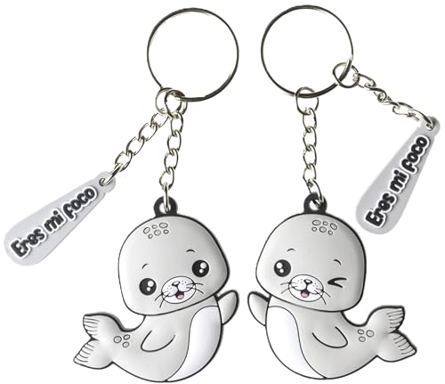 Galilea Llaveros Originales para Parejas, Pack 2 Focas, Regalo de Amistad