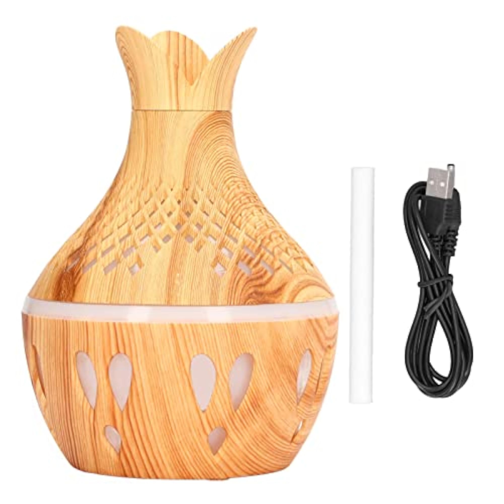 Wood Grain LED Light Aromatherapy Diffuser for Bedroom