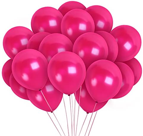 Treasures Gifted Metallic Magenta Balloons - Dark Pink Balloons - Pearl Pink Balloons - Hot Pink Balloons 12 Inch, Pink Latex Balloons - Bright Pink Balloons - Pearl Balloons - 100 Pink Balloons