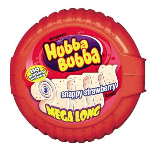 HUBBA Bubba Bubble Tape Snappy Strawberry Bubble Gum 1.8 m (Pack of 12)