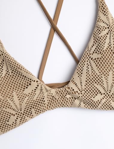 Image of ZAFUL Women's Tie Back Padded High Cut Bralette Bikini Set Two Piece Swimsuit