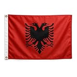 Murago - Albanien Fahne ca.150x90 cm mit Ösen - albanische Flagge groß Hissflagge Nationalflagge Fanartikel