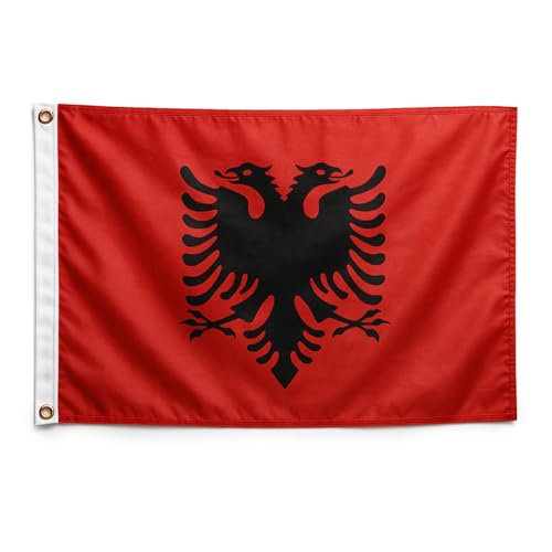 Murago - Albanien Fahne ca.150x90 cm mit Ösen - albanische Flagge groß Hissflagge Nationalflagge Fanartikel