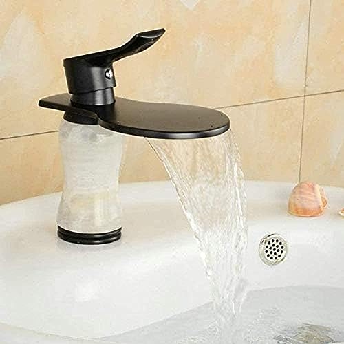 Mitigeur de lavabo de salle de bains noir en marbre élégant pour design sur pont