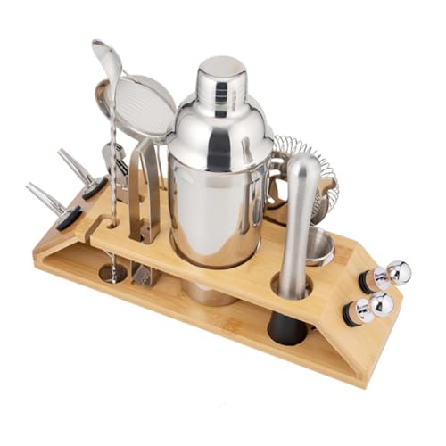Hemobllo Coctelería Profesional de Acero Inoxidable con Coctelera de Soporte Organizador Versátil para Cócteles Bebidas Frías y Uso Bar o Hogar
