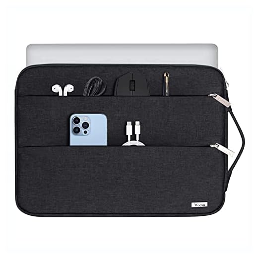 Voova 14-15.6 Pulgadas Funda para Portátil con Asa, Impermeable Maletín Ordenador Compatible con Macbook Pro 16 M1 Pro/MAX 2021, Surface Laptop 3/4 15, 14-16" DELL HP Lenovo Acer ASUS, Negro