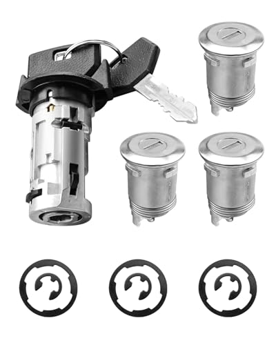 Ignition Switch Lock Cylinder with Door Lock & Keys Fit for Jeep Wrangler YJ Cherokee XJ 1990-1996 Comanche 1991-1992 Dodge B150 B250 B350 D150 D250 D350 1990 Replace 17250.05 924-908 5161055AA