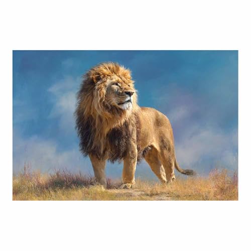 Toile lion abstrait marron pour une chambre à coucher apaisante 70x100