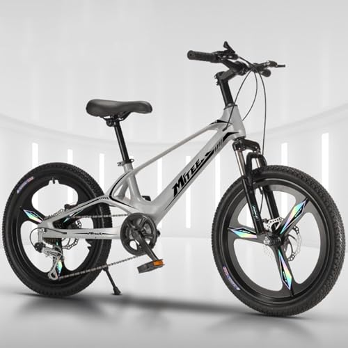 Bicicleta de Montaña Una Pieza Rueda 22 Pulgadas Marco Aleación Magnesio 7 Velocidades Horquilla Delantera con Absorción de Impactos Adecuada para Adolescentes E,22 Inches