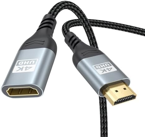 4K HDMI Extender Cable 3FT HDMI Extension, High Speed HDMI Male to Female Adapter Supports ARC, HDR, 3D, HDCP 2.2 Compatible with Fire TV Stick, Roku Devices, PS5, Xbox, HDTV, Laptop